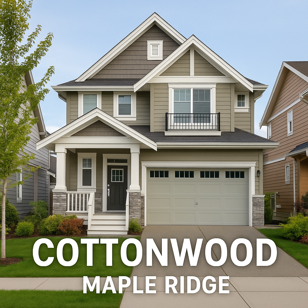 Cottonwood Maple Ridge real estate map and neighbourhood overview