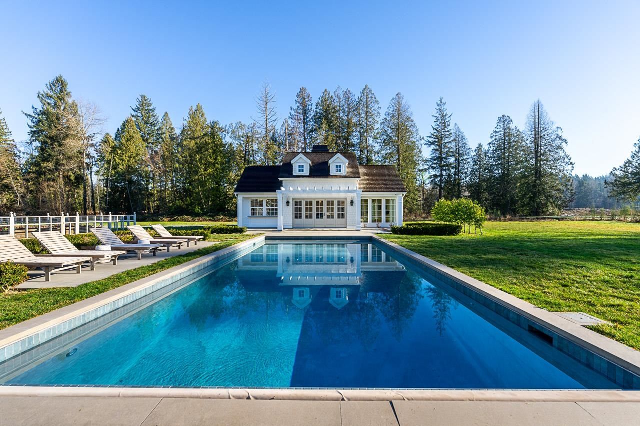 Grace Acres pool and pool house — luxury Langley acreage estate, resort-style outdoor living