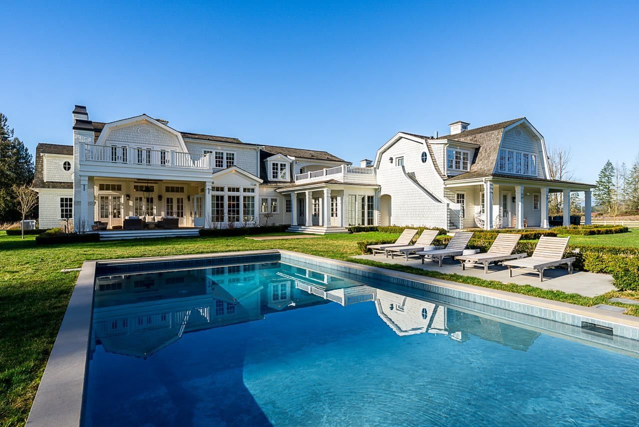 Grace Acres pool and pool house — luxury Langley estate with Hamptons architecture