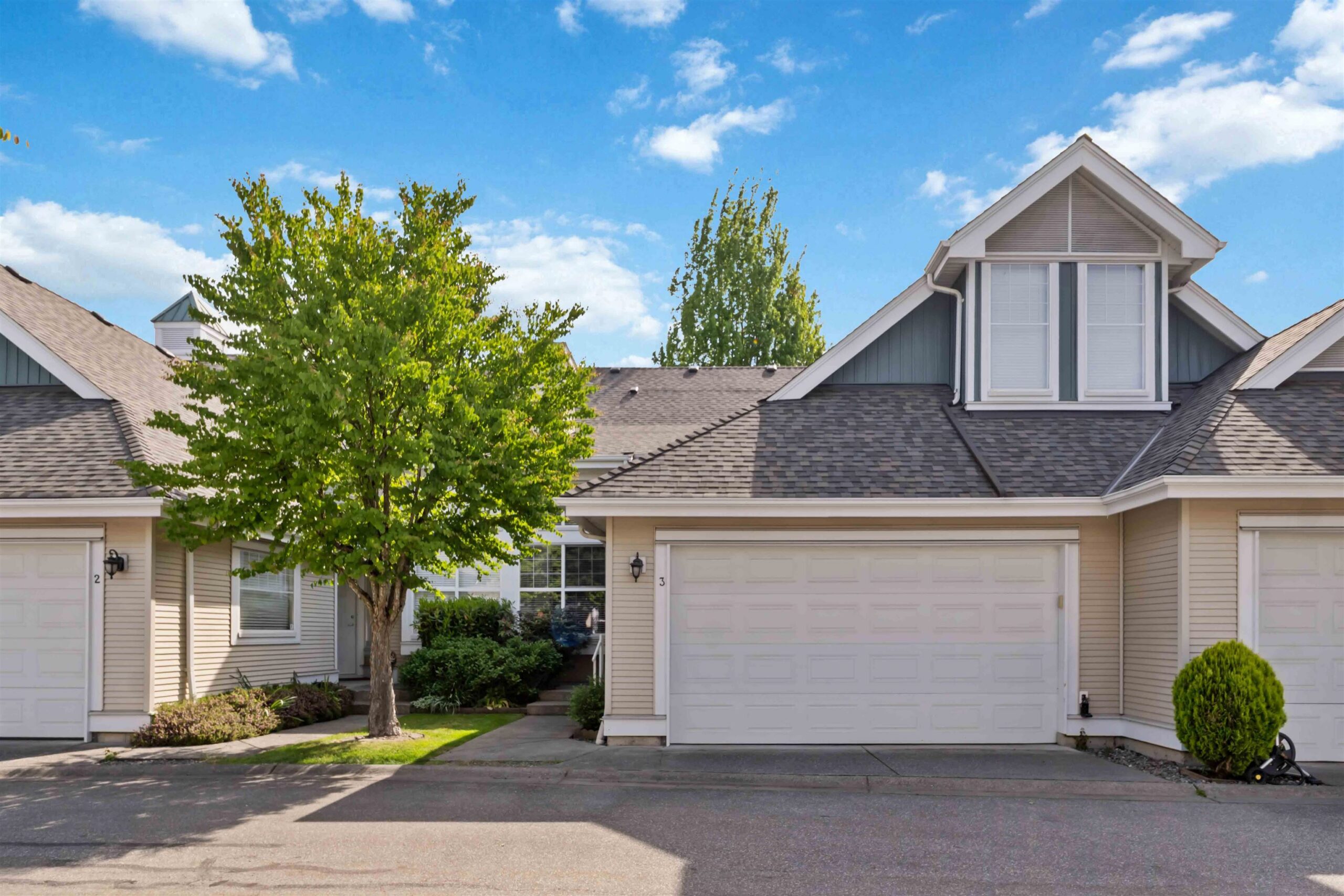 Front exterior of townhouse 3-16995 64th Avenue in the Lexington complex, Cloverdale, Surrey