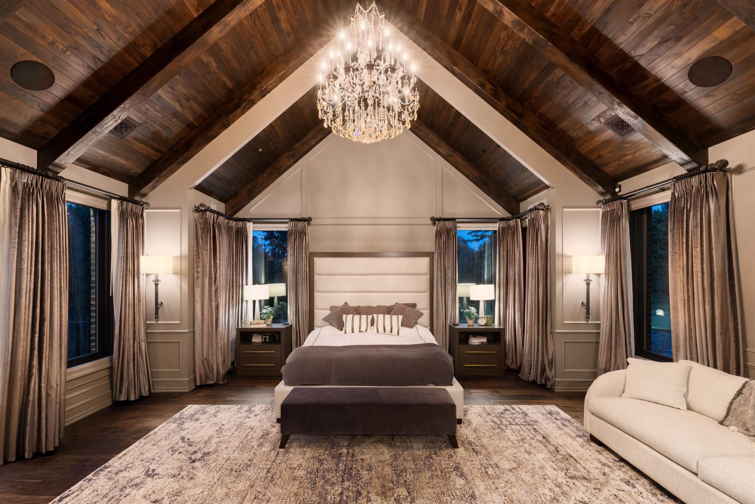 Main-floor primary bedroom at Tannin Manor