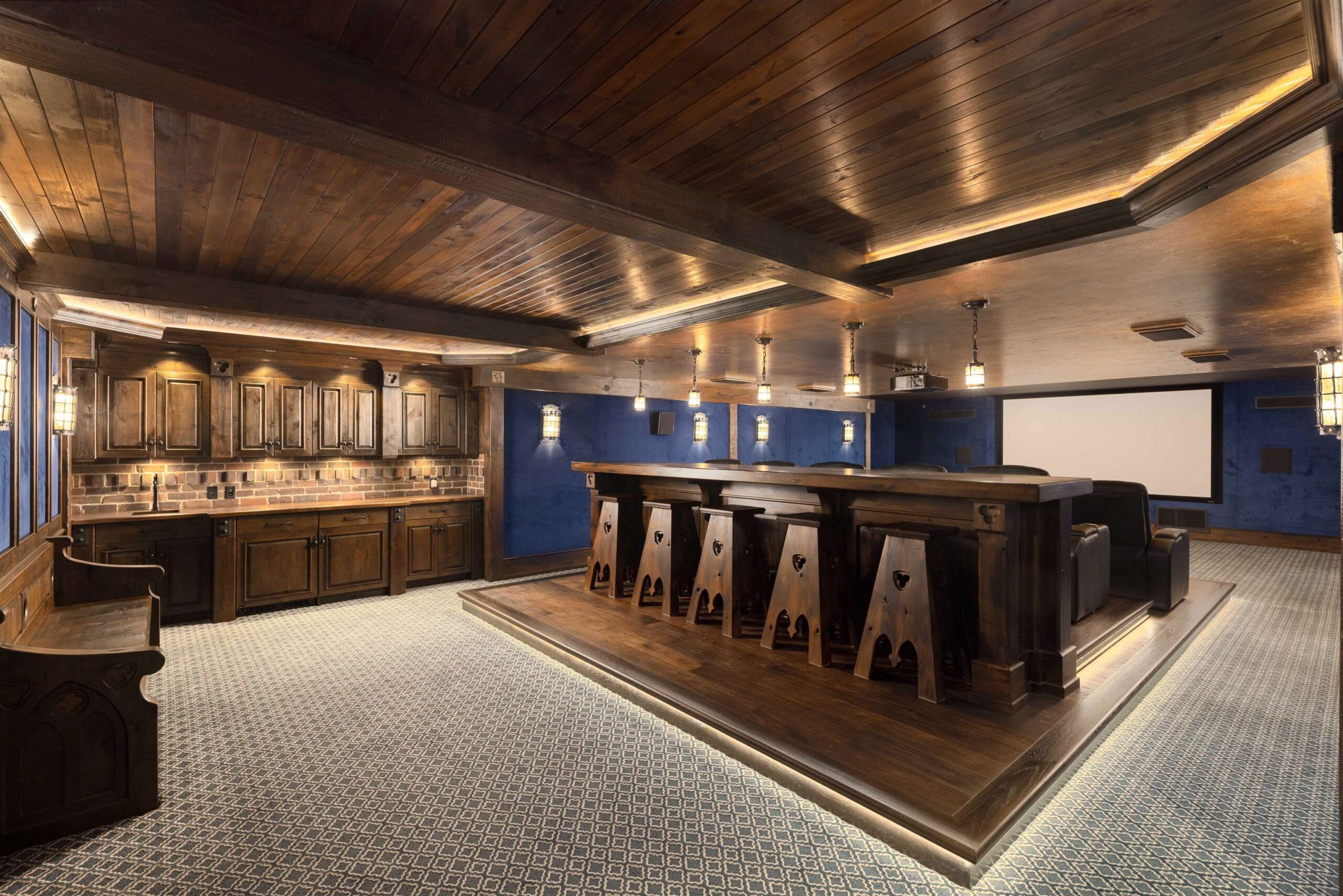Home theatre and media room at Tannin Manor
