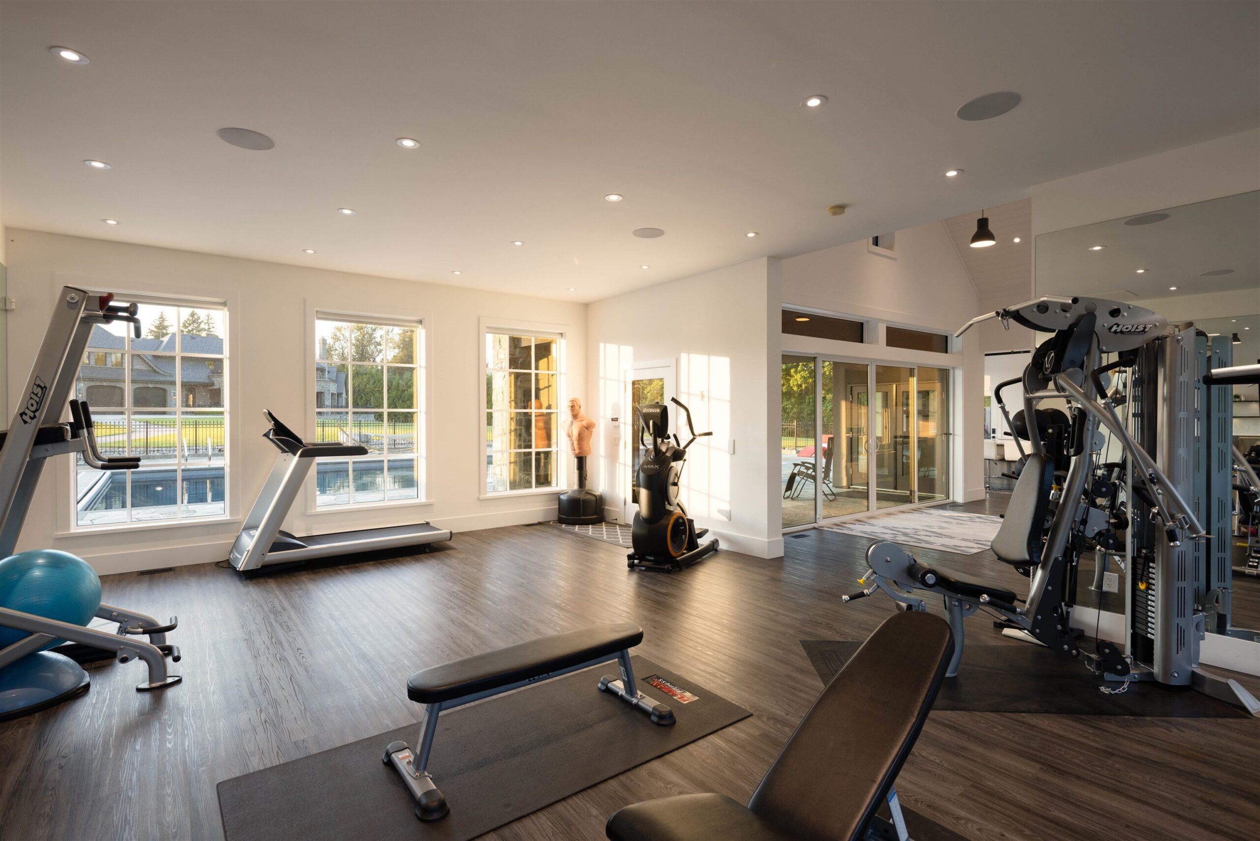 Full gym inside the Tannin Manor pool house