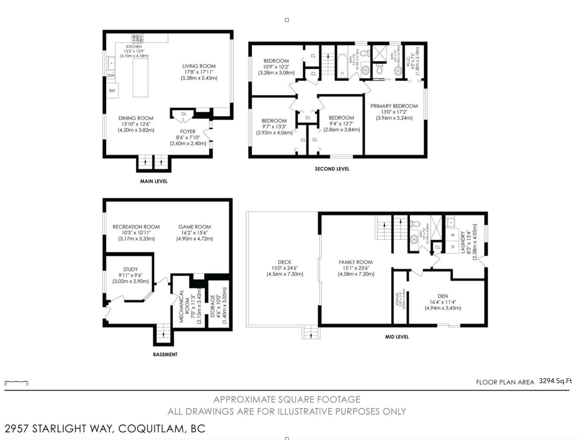Floor plan of 2957 Starlight Way, Coquitlam 4-level split